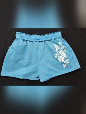 Disney's Lilo & Stitch Relaxing On Surfboard Juniors XL Fold Over Gym Shorts